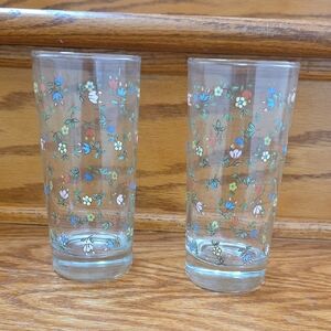 Floral Cottage Core Vintage Glasses